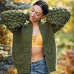 Serena Drape-Front Knit Cardigan