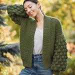 Serena Drape-Front Knit Cardigan